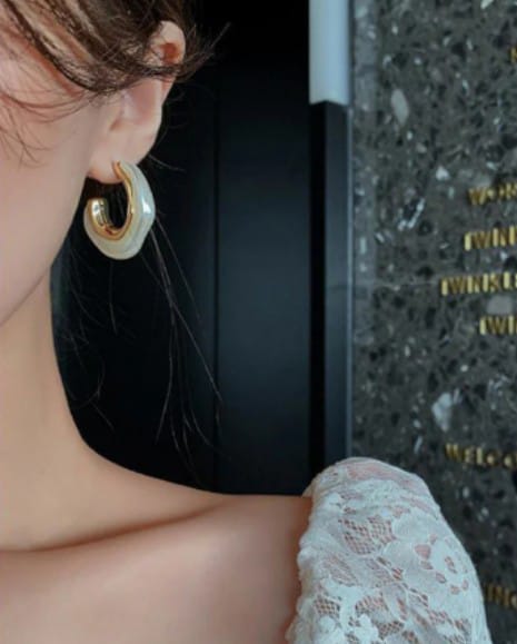 Pearly Shaped Gold - Earring