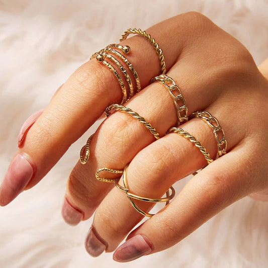 Classy Gold - Ring Set Of 8