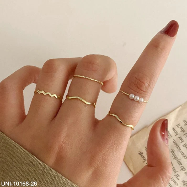 Pearl Gold - Ring Set Of 5