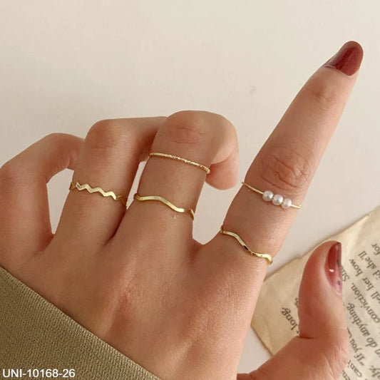 Pearl Gold - Ring Set Of 5